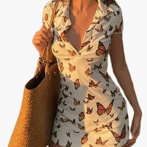 Butterfly bodycon mini dress size L perfect condition